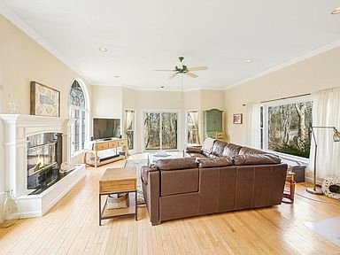 Painted great room with fireplace