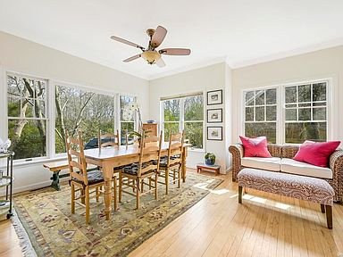Sunlit painted dining room